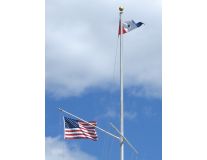 20' Standard Nautical Single Mast Flagpole - Yardarm & Gaff